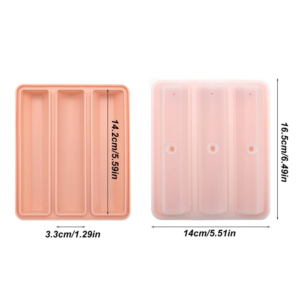 Ice Molds Silicone Ice Trays Cube Mold Silicone 3 Grid Rhombus Shaped Reusable Mould Easy Release Kitchen Tools Bar Supplies For