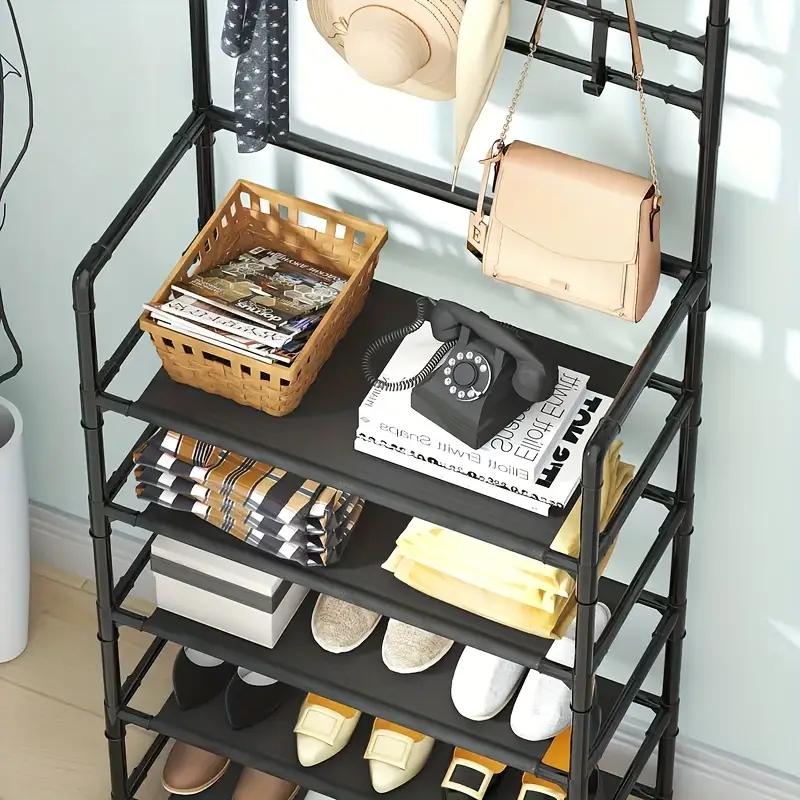 A Clothes Hanger and Shoe Rack At the Entrance, Used for Storing Shoes, Clothes, Jackets, Hats, Bags, Umbrellas In the Hallway