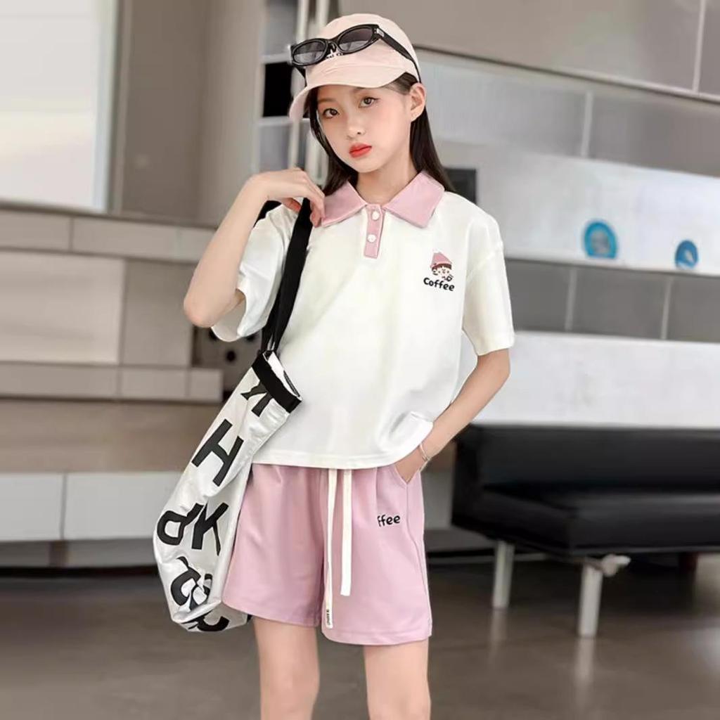 Girls' Academy Style Polo & Shorts Two-Piece Set