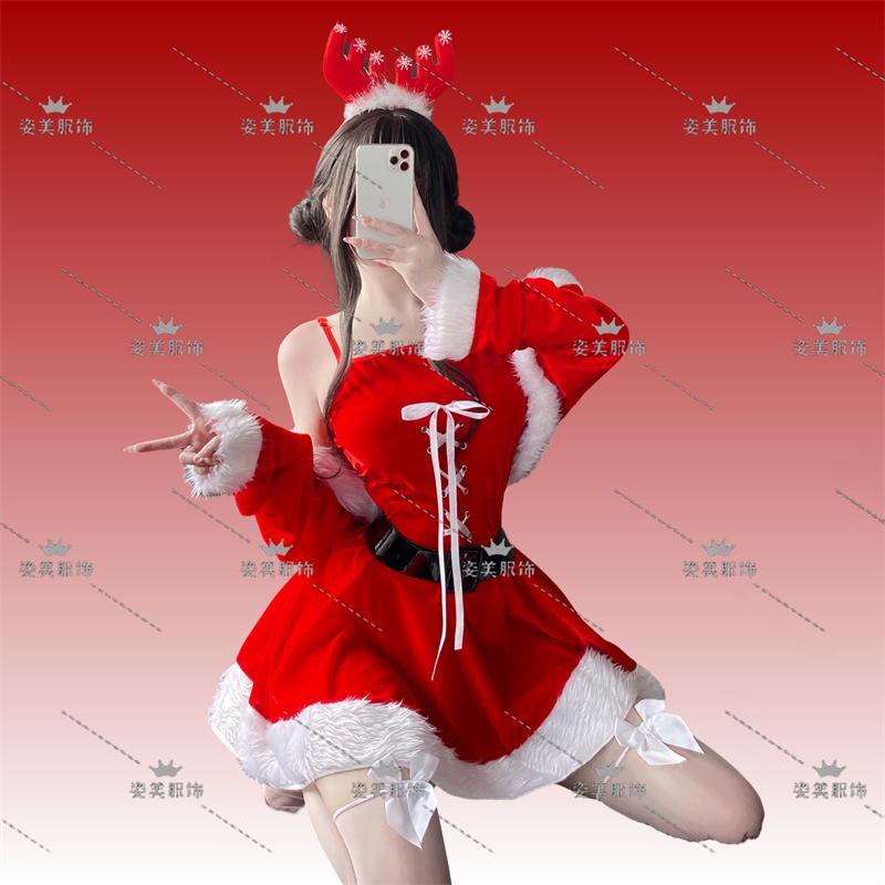 2024 New Christmas Clothing Christmas Uniform Set Cos Clothing Christmas Costume Full Set Santa Claus Halloween