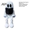 Desktop Ghost Figurine Reading with Articulated Legs, 3D Printed Sitting PLA Ornament Statue, White Desk for Halloween Decoration Miniature Decor