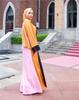 LR129 Middle East Color Block Robe – Elegant, Loose-Fitting Design