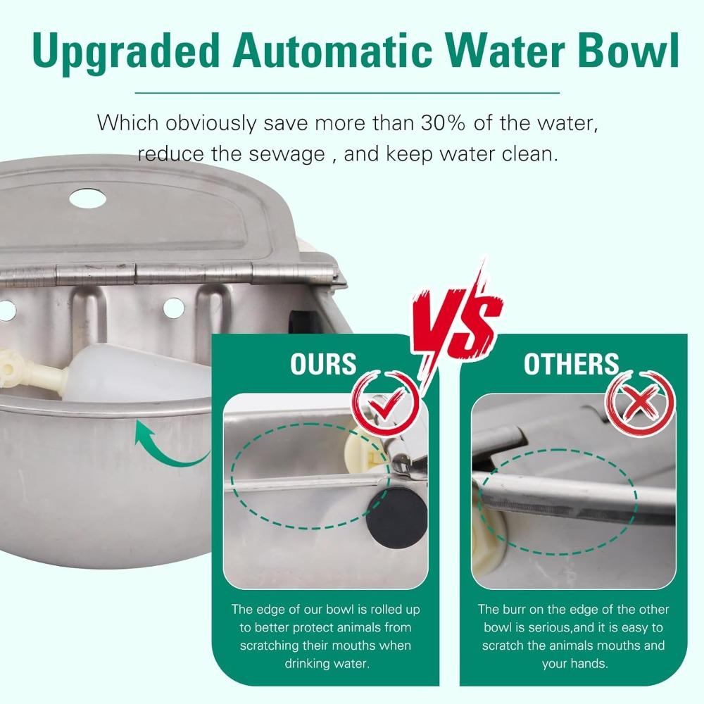 Stainless Steel Automatic Water Dispenser for Dogs - Farm Livestock Cattle Horse Goat Sheep Drinking Bowl