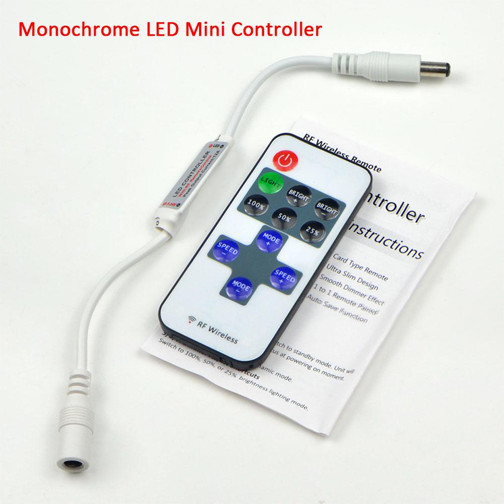 1 set telecomando monocolore Dimmer DC5-24V 11 tasti Mini controller LED RF wireless per luce di striscia led SMD 5050/3528/5630