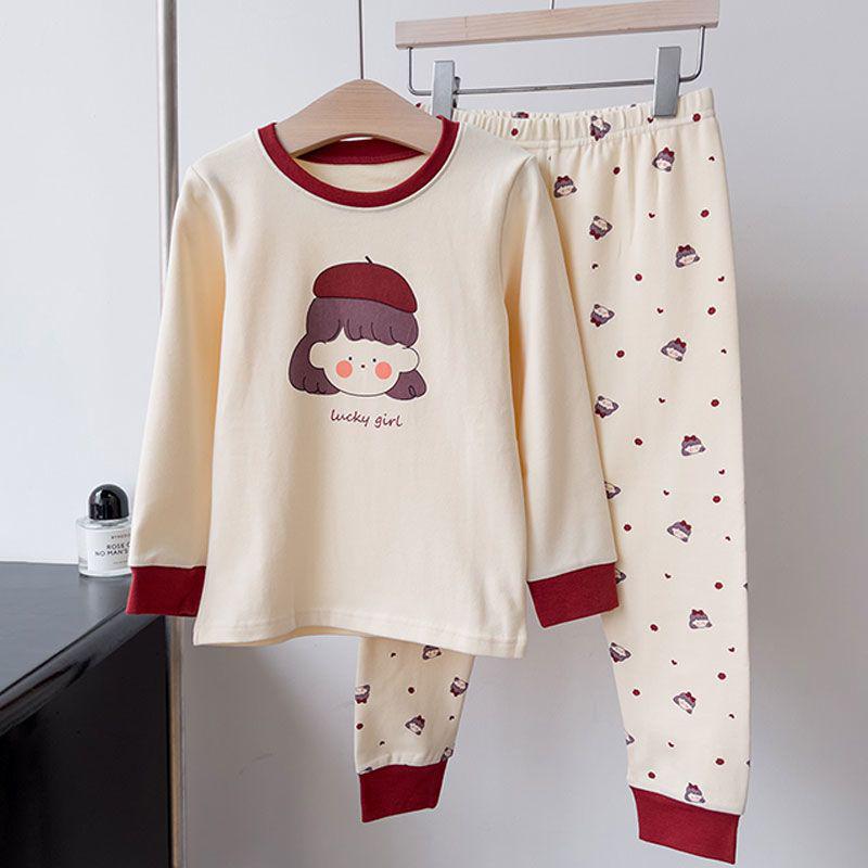 Baby Girl Winter Pajama Set - Warm Printed Long Johns for Toddlers & Kids