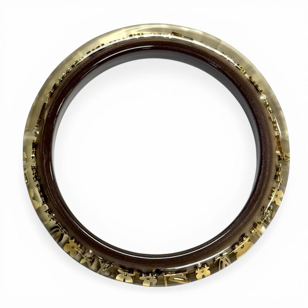 Excellent LOUIS VUITTON Bangle Brasserie Unclosure TPM Clear brown Women M65867 Used