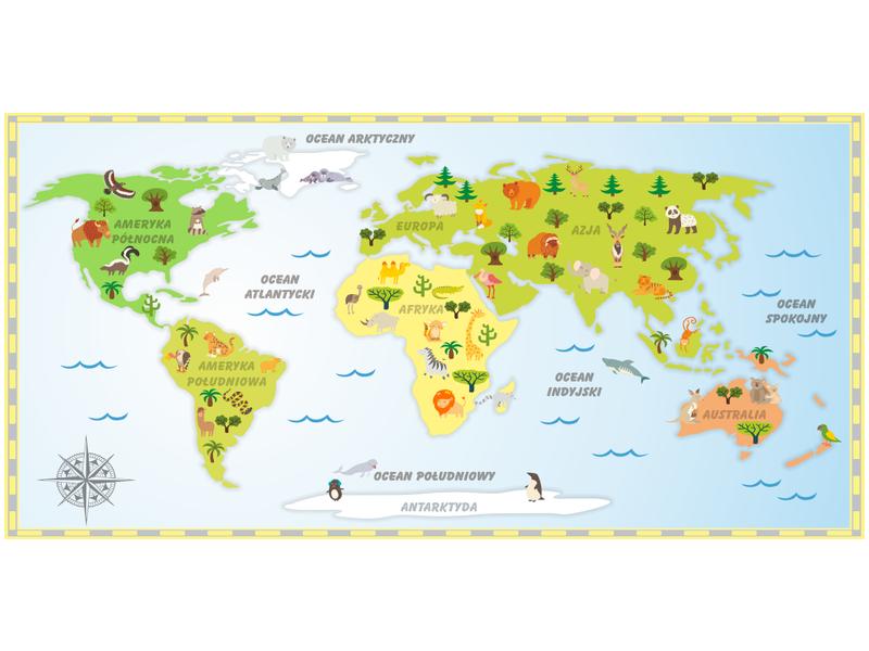 Decorative Stickers for Kids - World Map