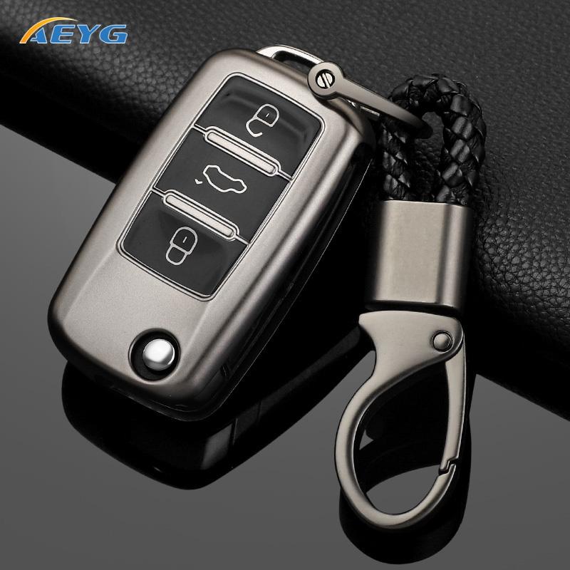 Tpu Car Flip Key Case Fob Keychain Suit For Volkswagen Vw Polo Golf Passat Tiguan Beetle Caddy Eos Skoda Octavia Seat Leon Alte