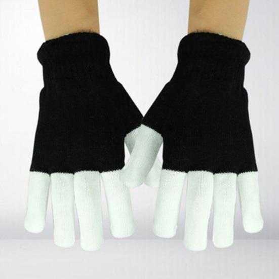 1 Pereche Mănuși LED Luminoase pentru Adulți Copii Recuzită Petrecere Tricotate