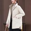 White Duck Down Down Jacket Women's Mid-length Winter New Large Size Stand-up Collar Jacket Women
