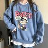 Women's Plus Velvet Two-Piece Sweatshirt: Autumn/Winter, Long-Sleeve, Round-Neck, Loose Fit, Temperament Style, Large Size.