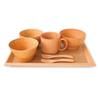 Wooden Dinnerware for Ages 3 and Current Model J-kitchens 7-Piece Shatter-Resistant Kids' Set, Natural, Up,