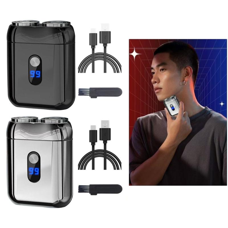 Double Blade Rechargeable Razors With Magnetic Attachment for Men Waterproof Electric Trimmer Beard Grooming Tool