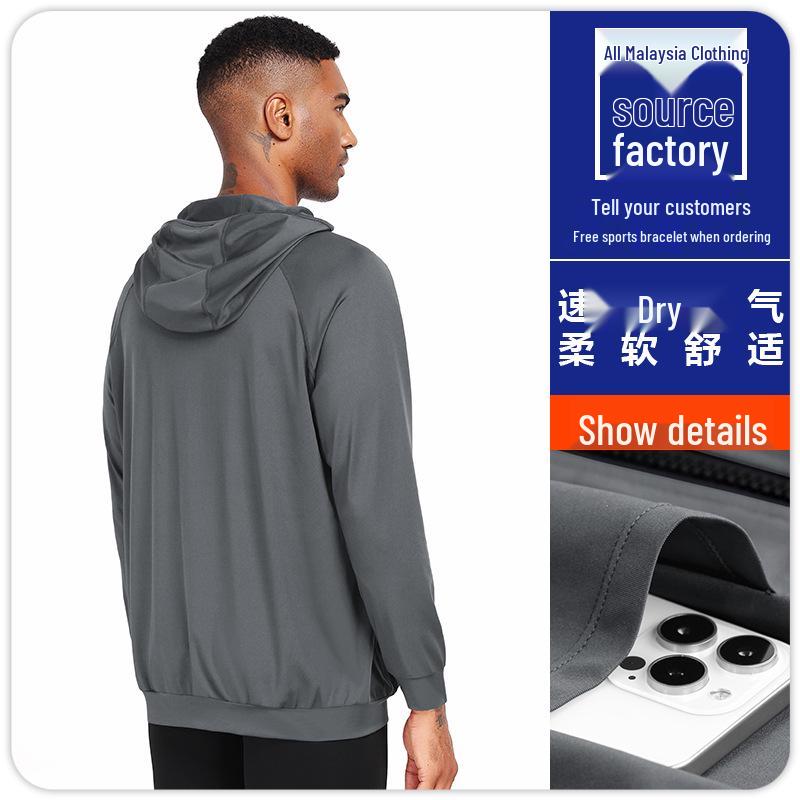 Men's Quick-Dry Sports Hoodie Jacket for Basketball, Running, Fitness - B5901