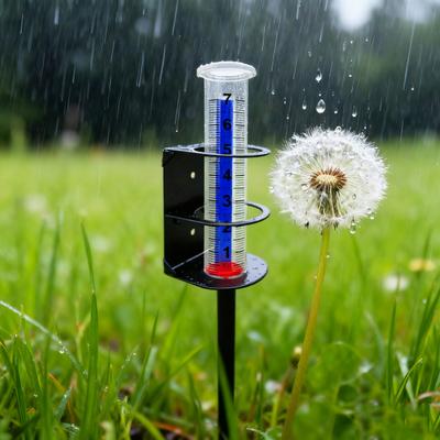 Yousheng Outdoor Rain Gauge with Metal Stake Large Capacity Garden Lawn Yard Fence Patio Farm Water Rain Meter Tube with Mounting Rack