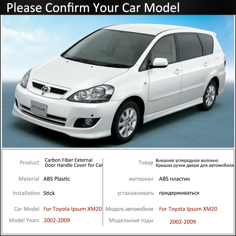 Car Door Handle Cover Carbon Fiber for Toyota Ipsum Avensis Verso Picnic SportsVan 2002 2003 2004 2005 2006 2007 2008 2009