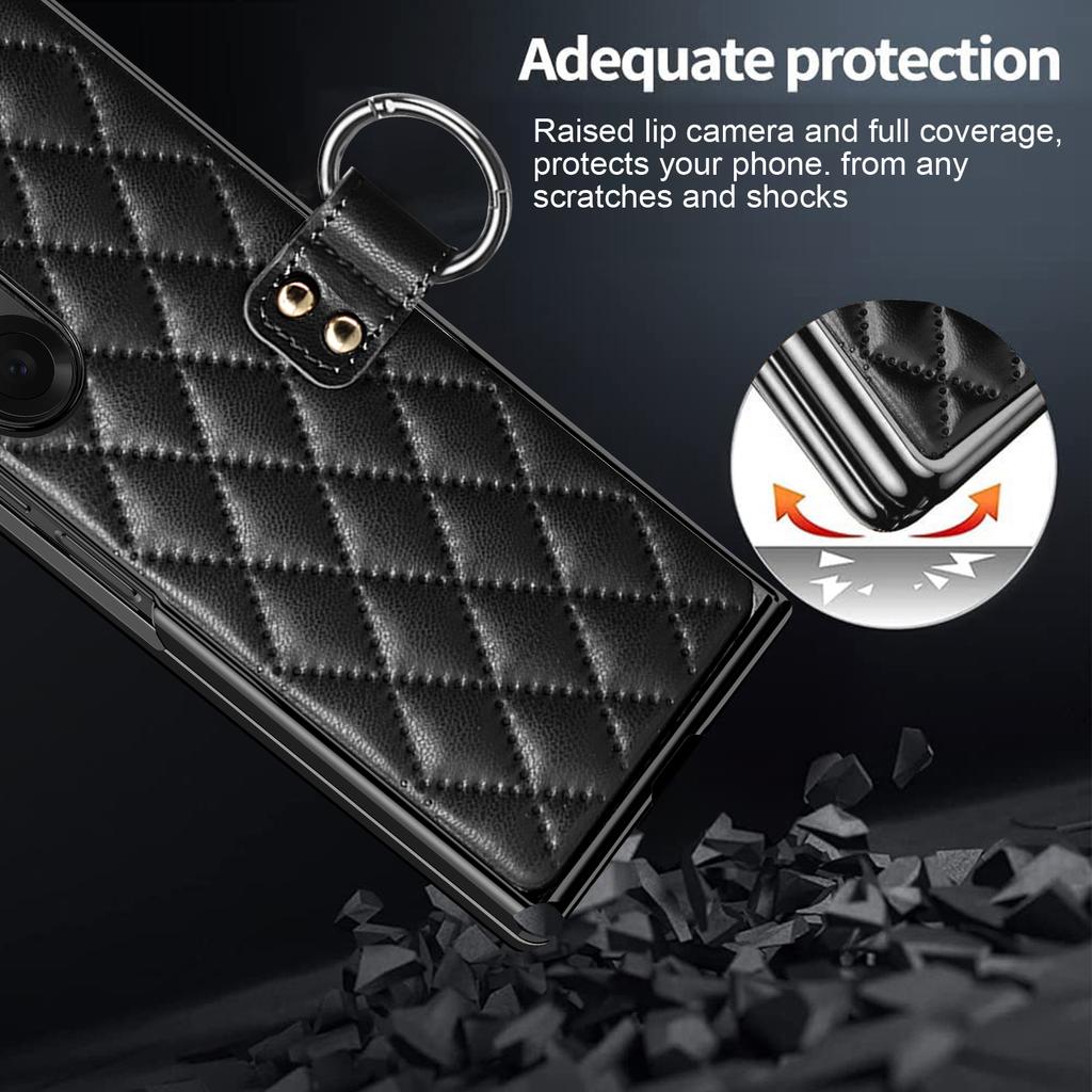 Pro Samsung Galaxy Z Fold7 5G Pouzdro Kosočtvercová Mřížka Kryt na Telefon s Fólií z Tvrzeného Skla