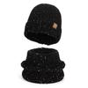 Winter Hat Scarf Set Women's Outdoor Velvet Warm Knitted Hat Ear Protection Head Wool Hat