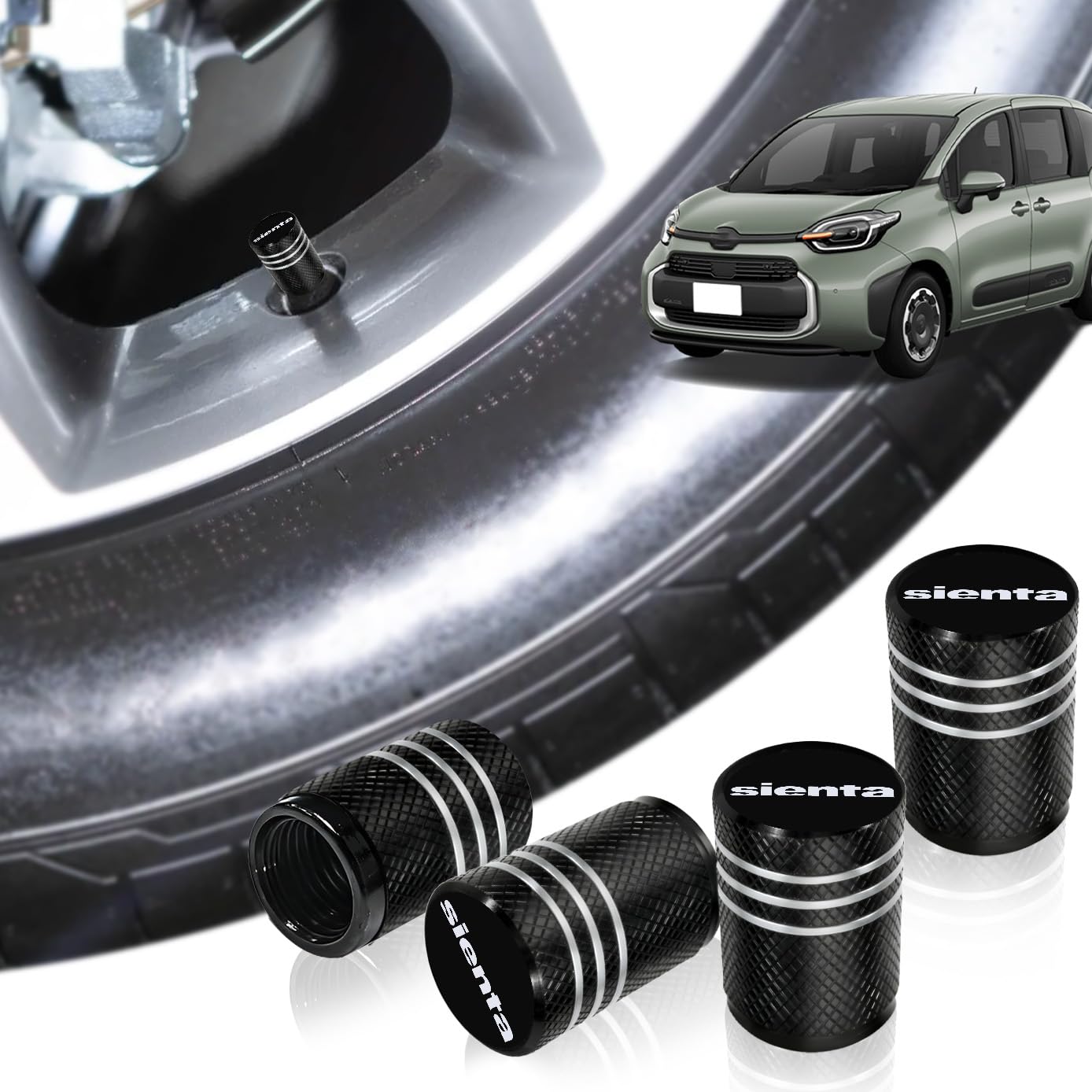 HUDIY Sienta 10 Series Exclusive Air Valve Cap, Made of Sienta чёрный