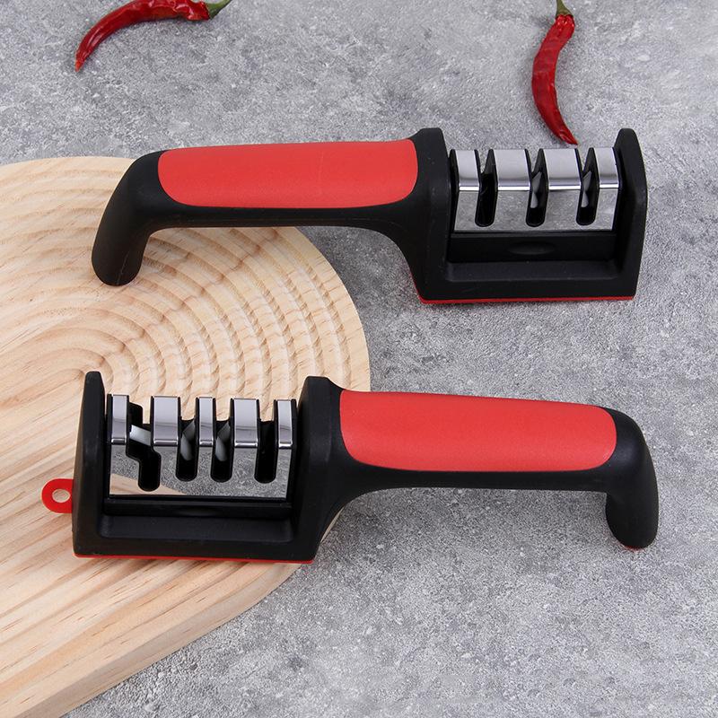 4 Stages Type Knife Sharpener Multi-function Scissors Sharpening Tool Stainless Steel Sharpening Stone for Kitchen