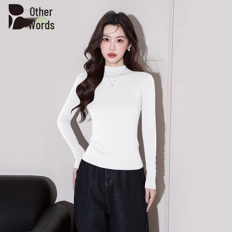Women s Semi-High Neck Ribbed Knit Top XL