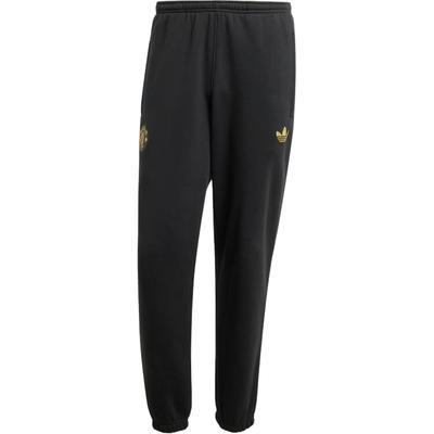 Pantalons en coton unis confortables à revers Manchester United Originals pour hommes Pantalons noirs JF0361
