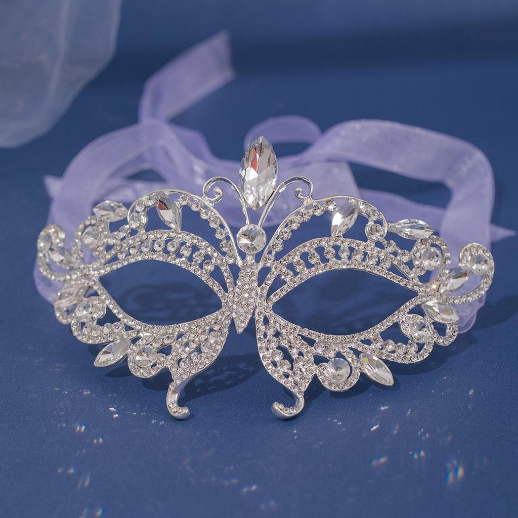Women Crystal Masquerade Mask Rhinestone Fancy Mask Evening Party Mask for Masquerade Ball Banquet Cosplay