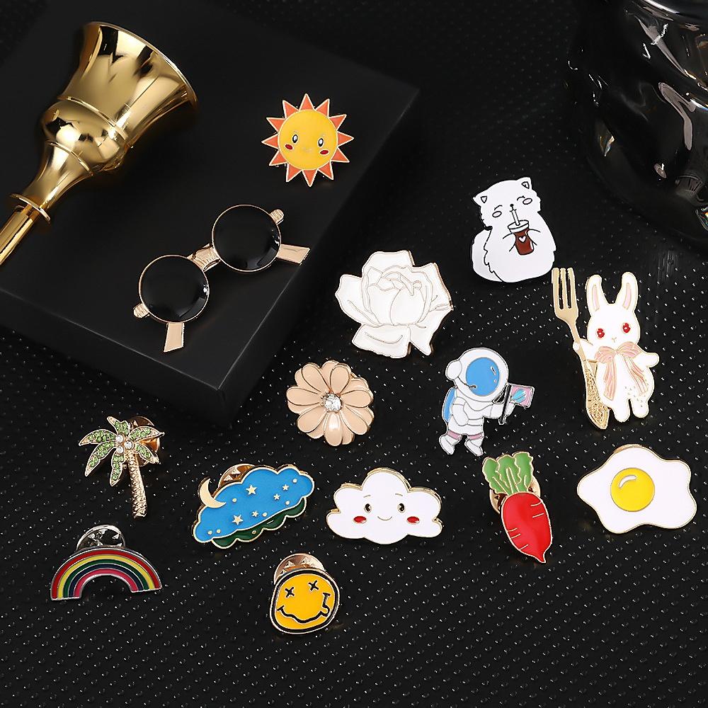 Cute Japanese Style Brooch, Ins Trendy Unique Alloy Badge Pin Accessory, Cartoon Collar Clothing Jewelry