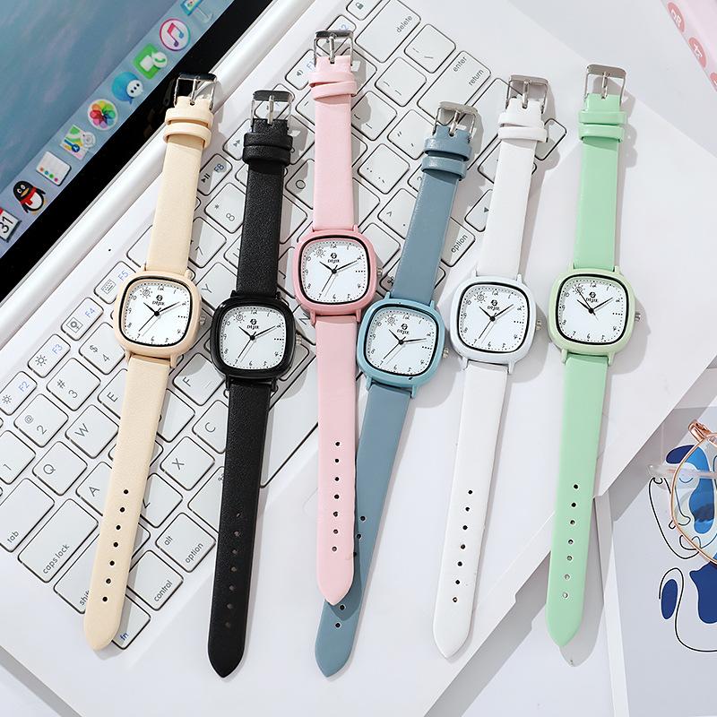 Square Junior High School Student Watch Girls' Simple College Style Student Mori Literary And Versatile Watch Large Dial