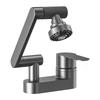 Gunmetal Grey Deck-Mounted Basin Faucet with Flexible Spout