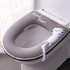 1 Pcs Universal Toilet Seat Cover Bathroom Zippered Toilet Cover Pad Winter Thickening Warm Washable Cat Cartoon Cute Toilet Seat Cover