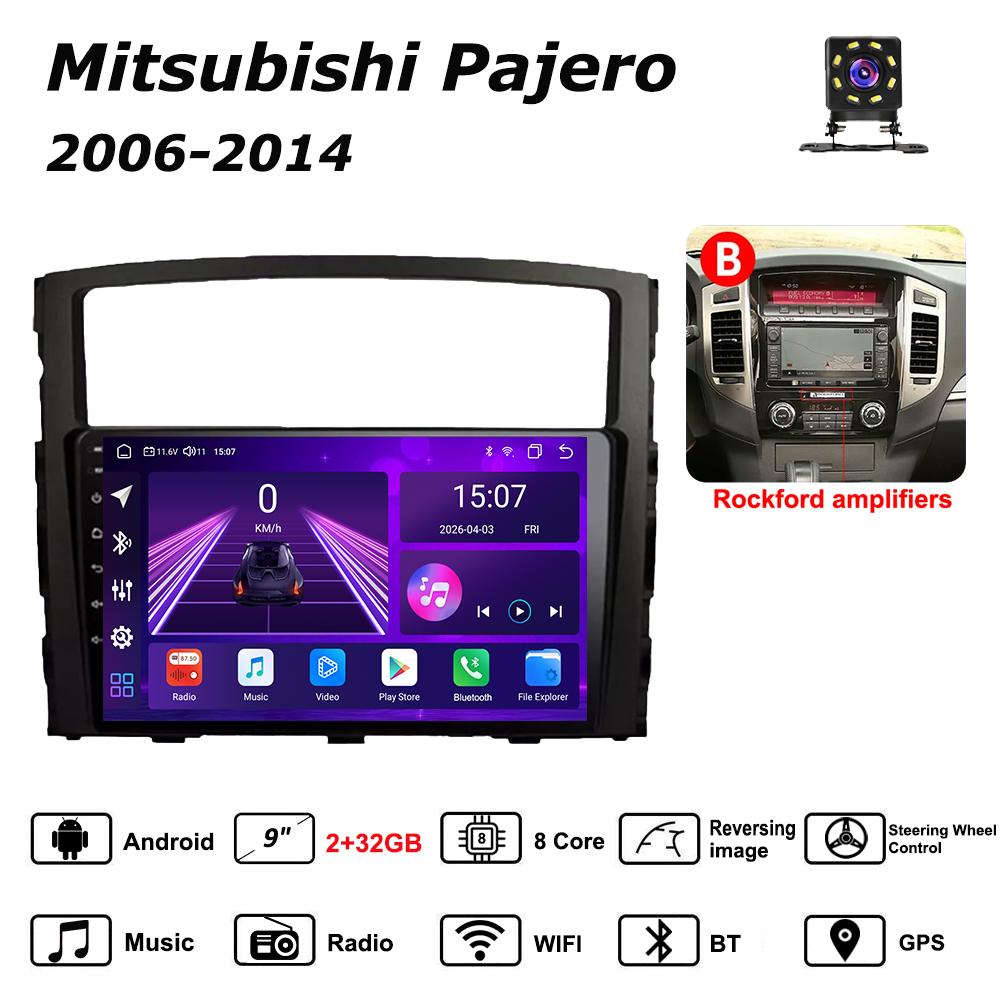 Android Car-Play Car Radio For Mitsubishi Pajero 2006-2014 Multimedia Player Head Unit Stereo GPS Navigation BT WIFI,8 CORE ,2+32GB