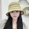 Summer Breathable Straw Hat With Wide Brim And Mesh Design For Beach And Sun Protection