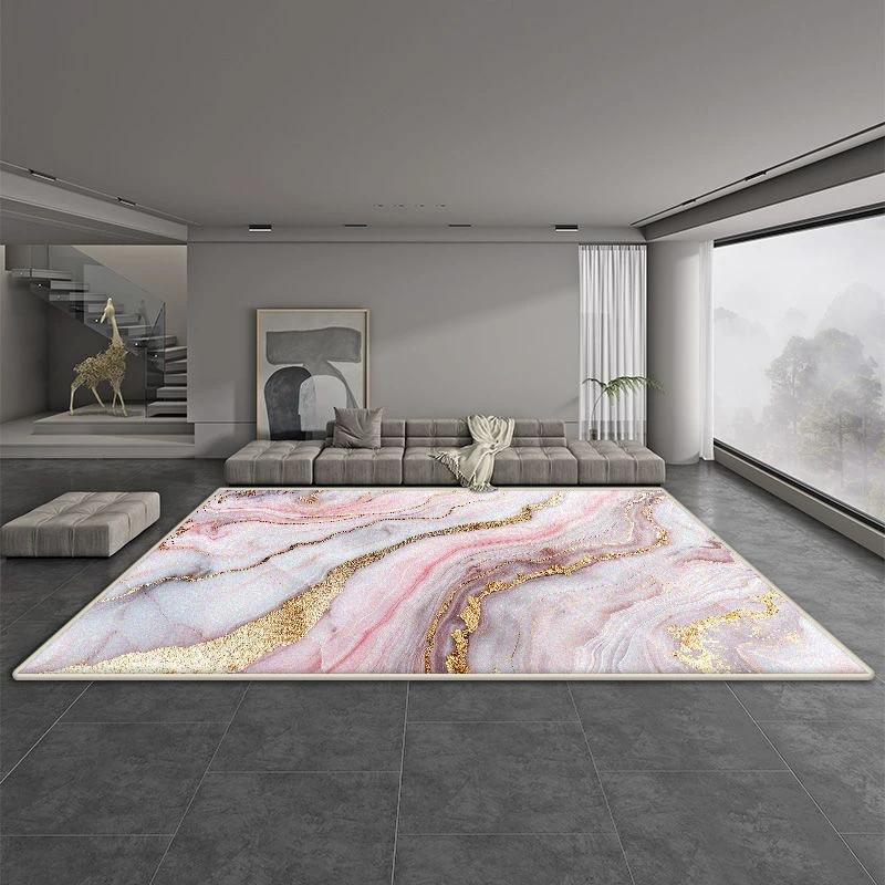 

Luxury Marble Look Area Rug Non Slip Soft Plush Carpet for Living Room Bedroom Sofa Decor 60*90cm