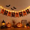 Kreatives Halloween-Hängebanner Halloween-Flagge Partybanner Lichterkette Schaufensterdekoration