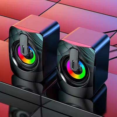 Computerluidsprekers PC-klankkast HIFI Stereomicrofoon USB Bedraad Caixa De Som met LED-licht voor desktopcomputer