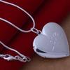 Unisex Silver Plated Heart Locket Photo Pendant Necklace Jewelry Charm Gift