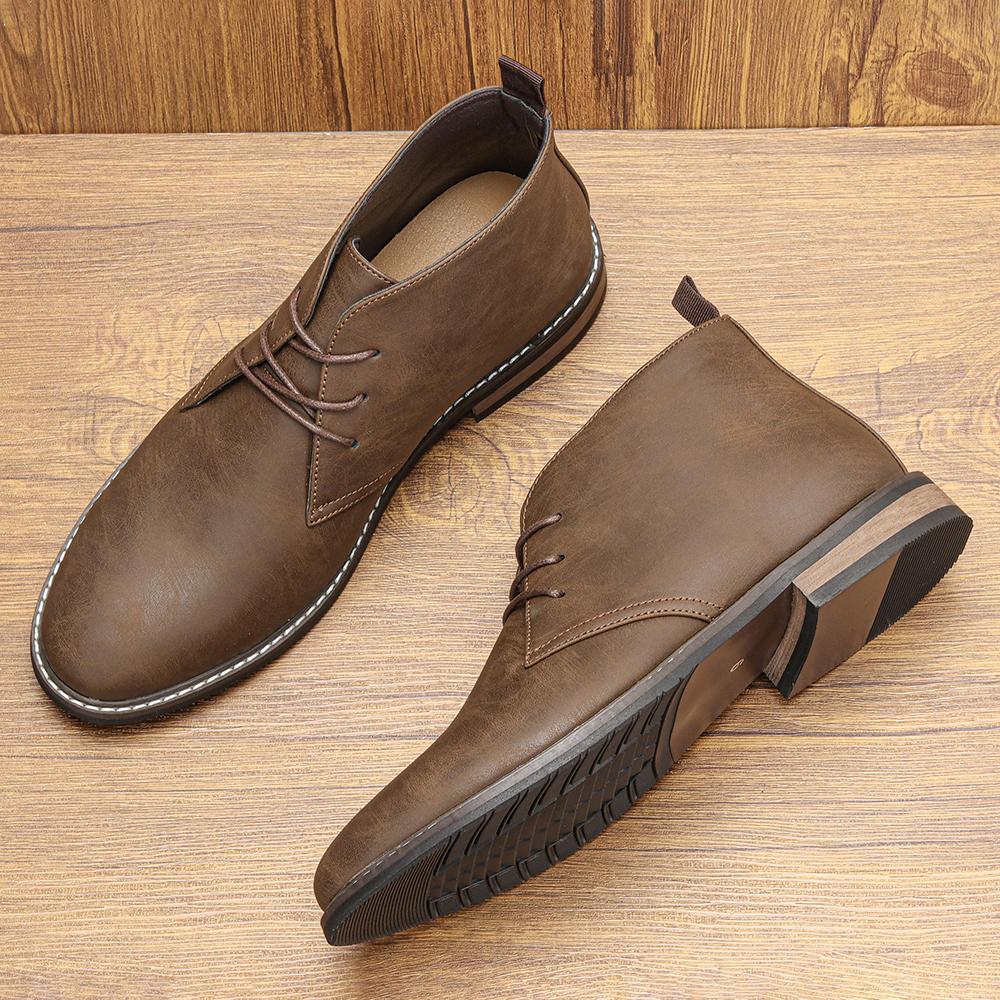 Retro Übergröße Desert Boots Herren Stiefeletten Marke Bequeme Lederstiefel für Herren