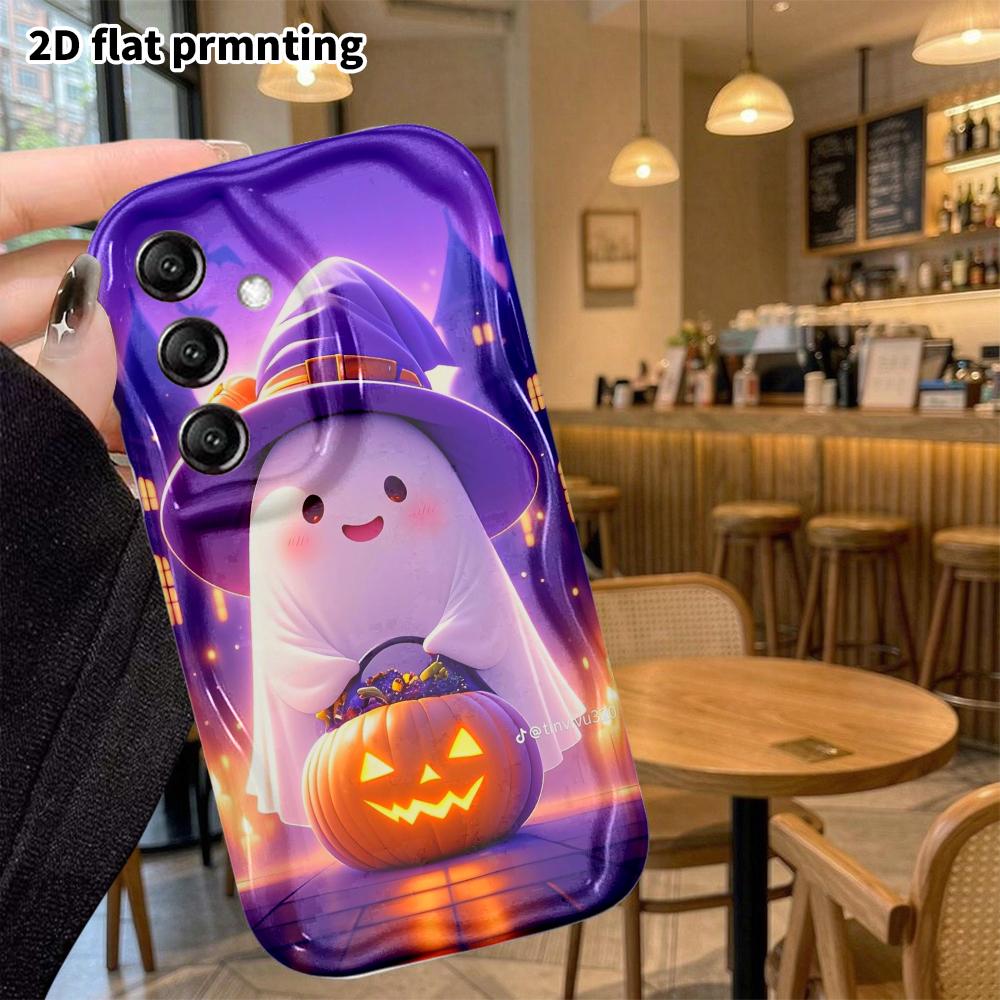 Phone Case: 2D flat, suitable for Samsung Galaxy A34 A35 M05 M06 S20 S22 S21 FE Plus 5G protective cases, Halloween little ghost, Christmas and Hallow