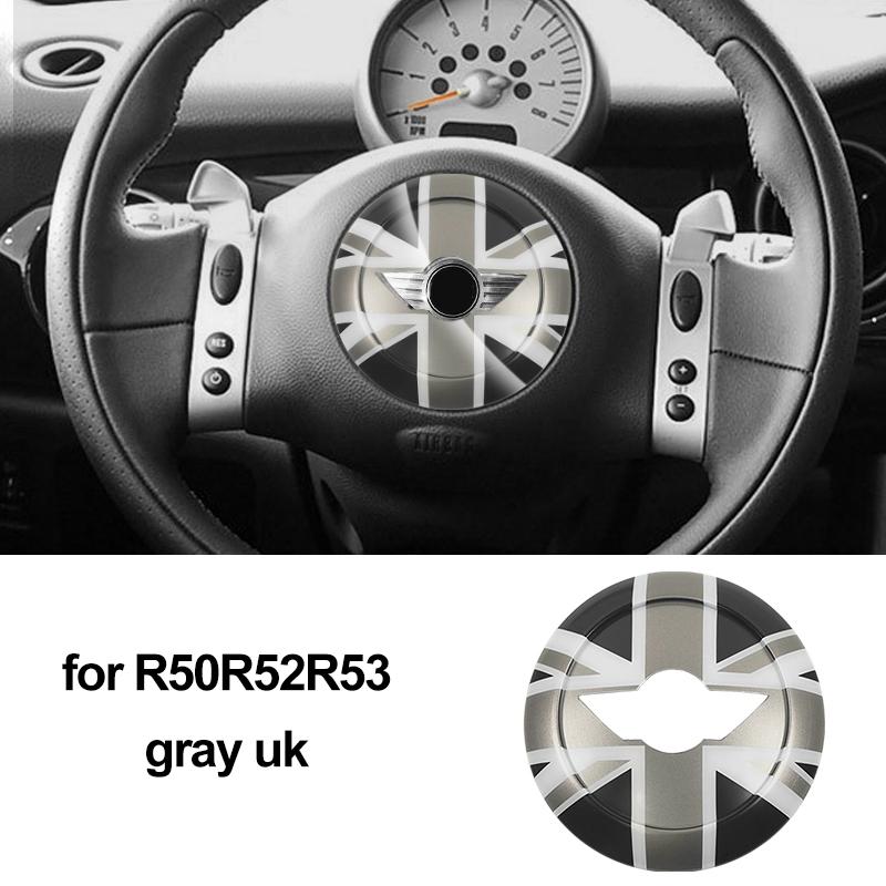 

1 шт. накладка на руль, центральная панель, наклейка из АБС-пластика для Mini Cooper R50 R52 R53, наклейка, аксессуар для стайлинга автомобиля gray uk-1pcs