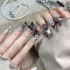 Sweet & Spicy French Lace Handmade Long Nails - Cute, Wearable, Removable, and Whitening