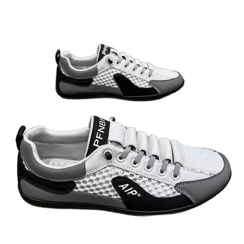 One-pedal Men's Shoes Summer Mesh Breathable Versatile Casual Little White Board Shoes Youth Sports Soft Sole Breathable Trendy Shoes