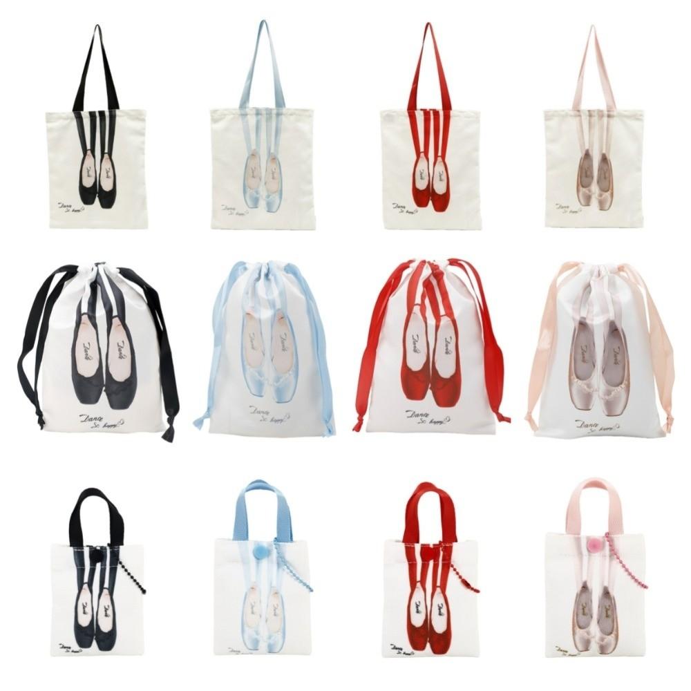 Large Capacity Ballet Shoulder Bag Canvas Mini Bag Pendant Toe Shoes Drawstring Bag Travel