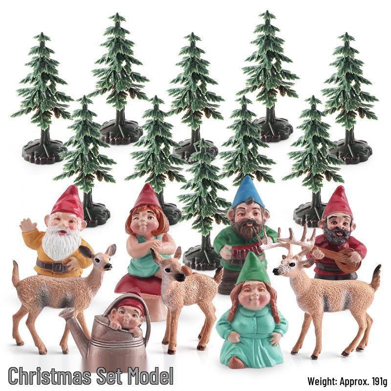 Simulated Christmas Reindeer and White-Tailed Deer Ornament Set