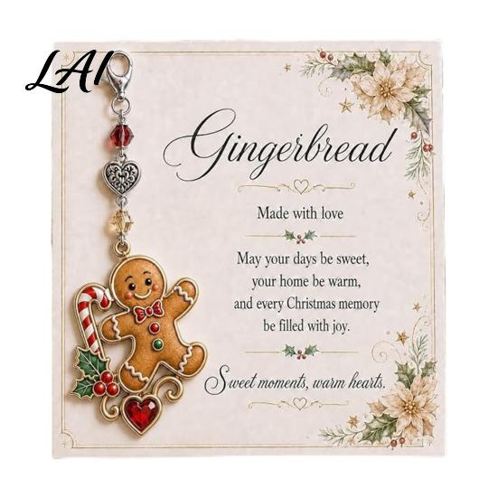 Christmas Themed Bag Tag Keychain with Blessing Greeting Card Vintage Metal Tree Pendant Charm Pendant Holiday Accessory Meaningful Gift