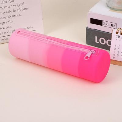 Large Capacity Pencil Case Portable Waterproof Silicone Pencil Case Simple Gradient Color Pen Bag Student Stationery Storage Bag