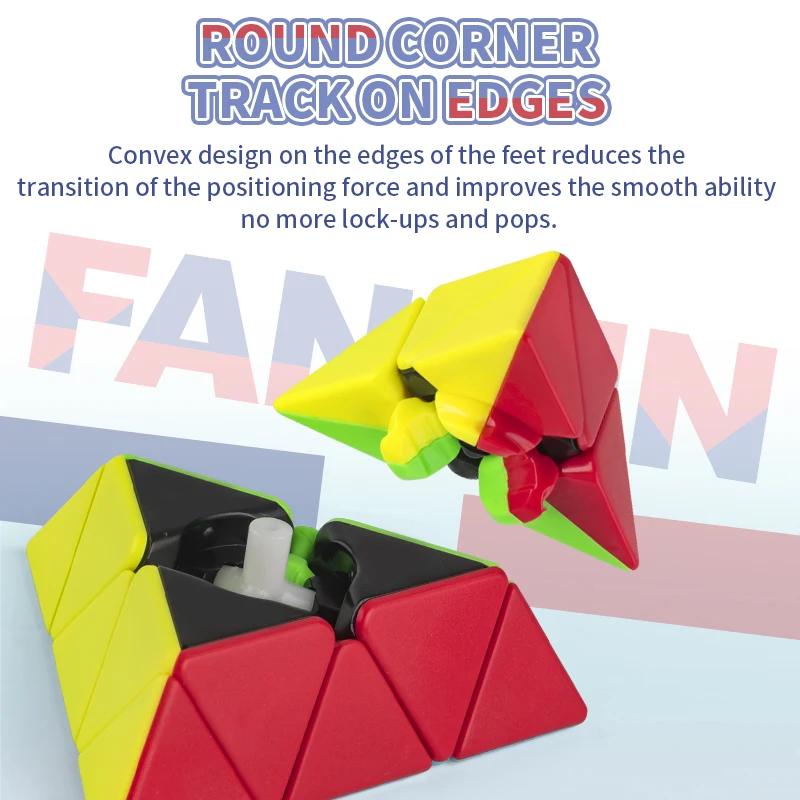 Solid Color Pyramid Magic Cube 3x3 Triangle Magic Cube Professional Speed Magic Cube Educational Toys for Children Gifts