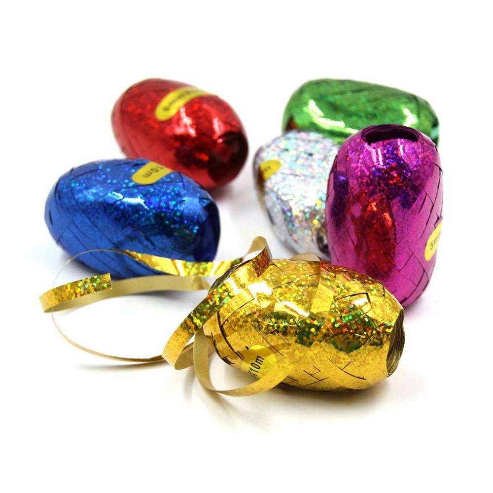 

10 м Свадебная завивка для дома, упаковка подарков своими руками, фольга, принадлежности для вечеринок, лазерная лента, воздушный шар, веревка