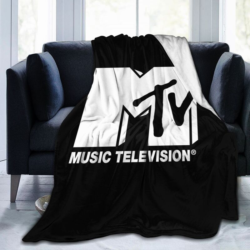 MTV Flannel Fleece Blanket Music Television Warm Cozy Lightweight Anti-Pilling Fuzzy Throw Blankets for Couch Bed Sofa Travel