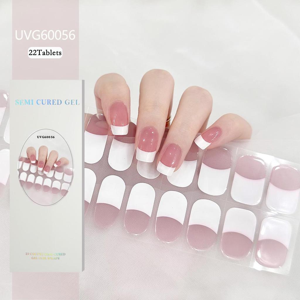 Transparent Nude UV Gel Nail Art Stickers: Semi-Cured, Semi-Baked Manicure Sheets